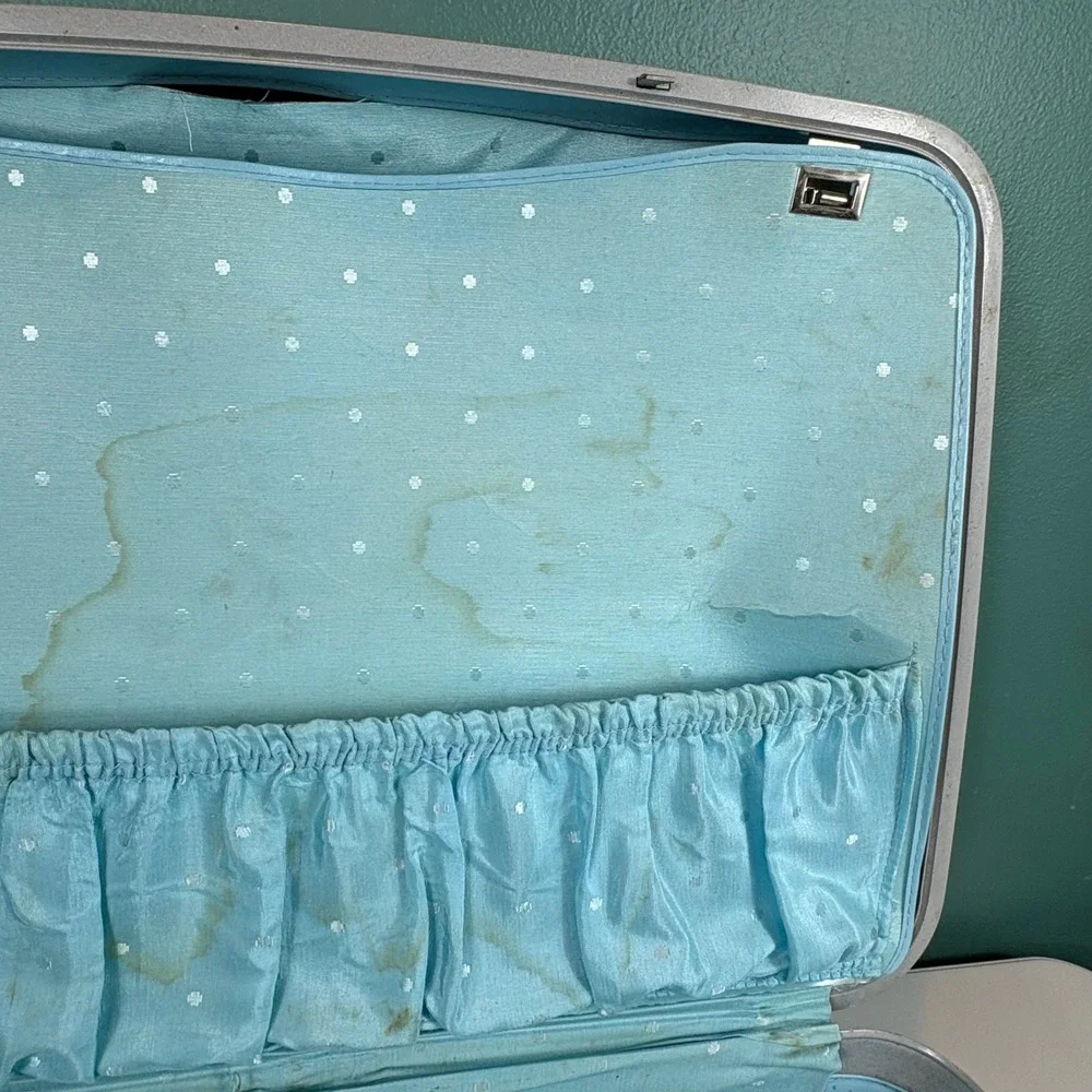 Vintage Samsonite Silhouette John Deere Blue Train Case‎ Suitcase USA